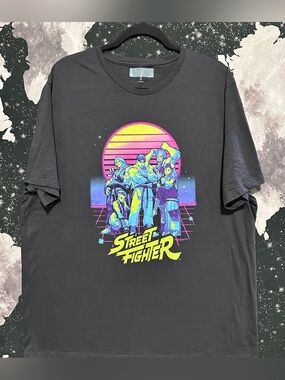 Capcom Street Fighter Synthwave Neon Graphic Shirt